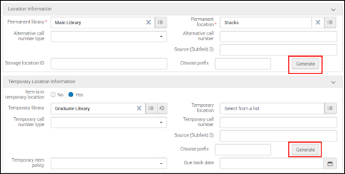 Generating Alternative and/or Temporary Item-Level Call Numbers